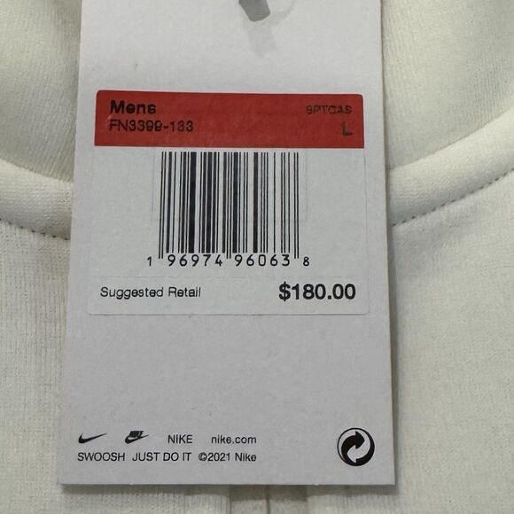 Nike Tech Fleece Reimagined Mens Size L 1/4 Zip Sweatshirt Sail Off White NEW - Picture 4 of 8